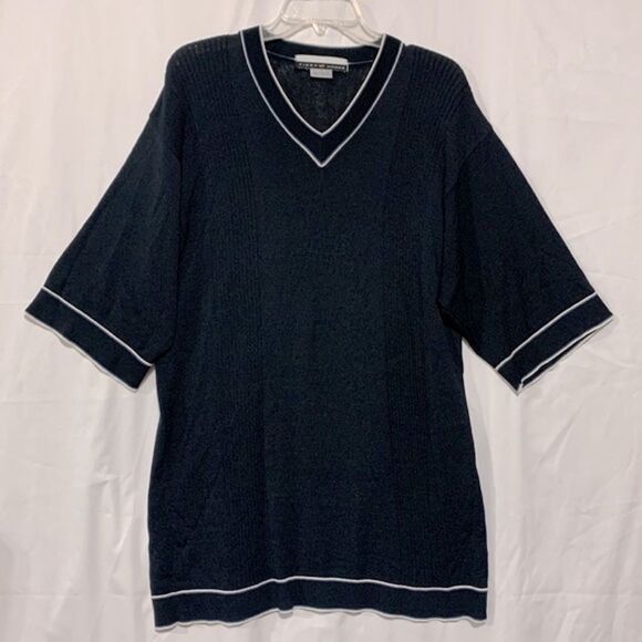 NIKE Tiger Woods Golf Sweater Short Sleeve VNeck Navy/White Men’s Size XL - Picture 9 of 9